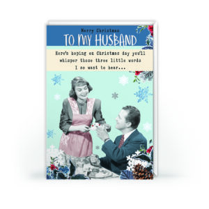 Christmas Card for Husband – Here's Hoping You'll Wash Up!