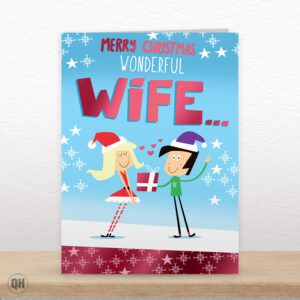 Merry Christmas Wonderful Wife - Foiled Christmas Card For Wife