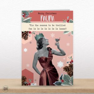 Tis The Season To Be Trollied Faa La La La La Laaaa - Foiled Christmas Card For Mum