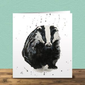 Watercolour Badger "The Visitor" - Elizabeth Grant Art Card