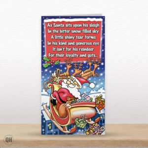 As Santa Sits Upon His Sleigh... - Funny Cartoon Christmas Card