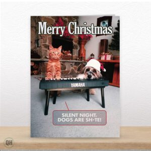 Silent Night, Dogs Are Sh*te! - Funny Cat Christmas Card