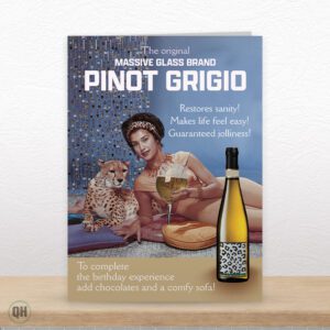 Pinot Grigio Restores Sanity! - Funny Retro-Styled Birthday Card