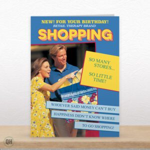 Retail Therapy Shopping - Funny Retro-Styled Birthday Card