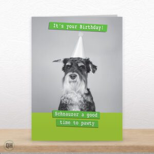Schnauzer Good Time To Party! - Funny Animal Birthday Card
