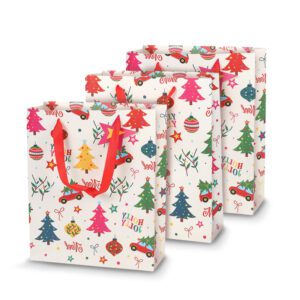 Pack of Three Nostalgic Christmas Print Gift Bags