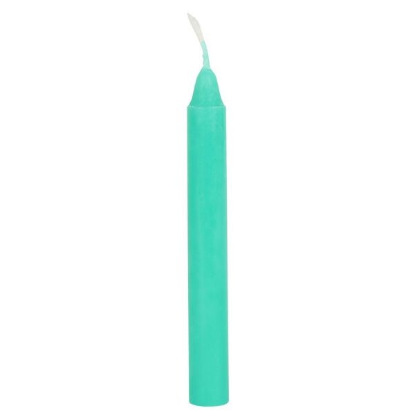 Pack of 12 Green 'Luck' Spell Candles - Image 4