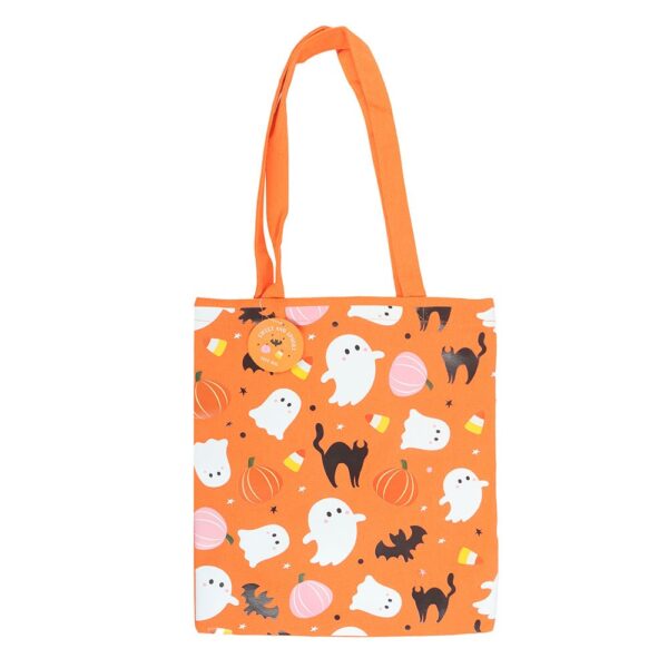 Sweet and Spooky Ghost Print Polycotton Tote Bag - Image 2