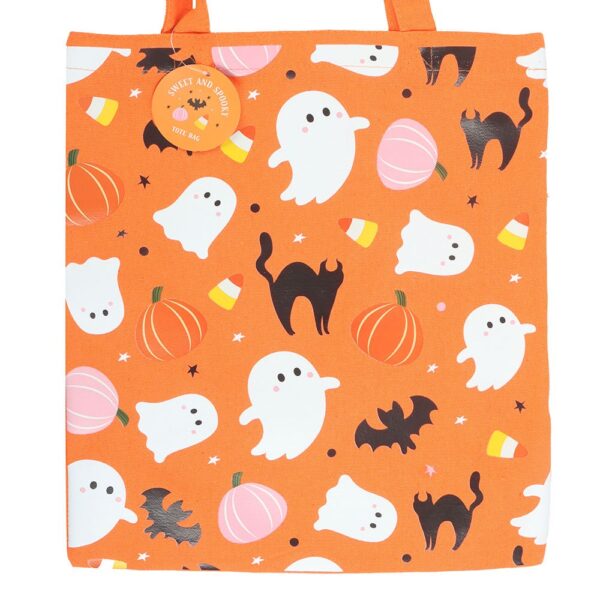 Sweet and Spooky Ghost Print Polycotton Tote Bag - Image 3