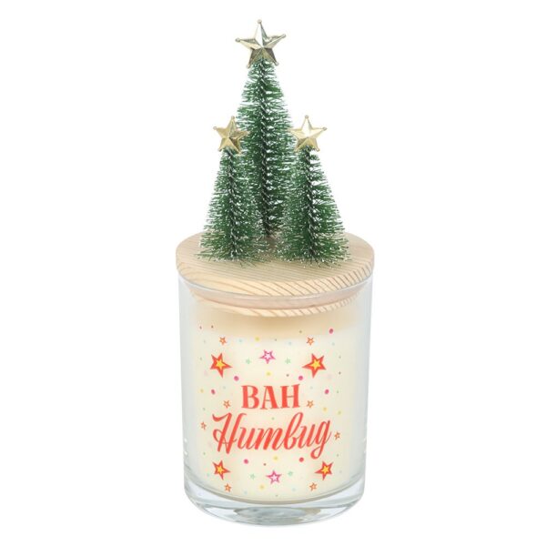 Bah Humbug Orange & Clove Glass Candle with Tree - Image 2