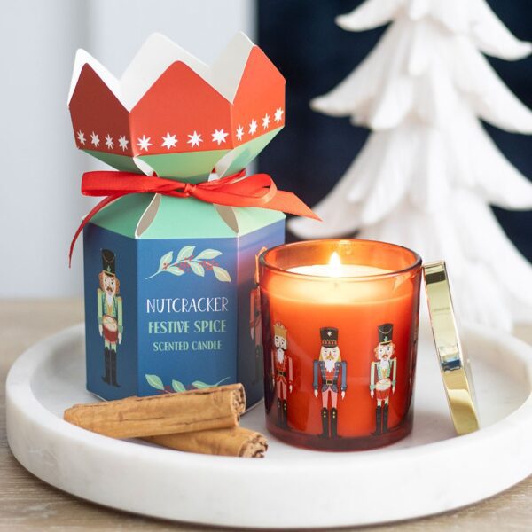 Nutcracker Print Festive Spice Tube Candle