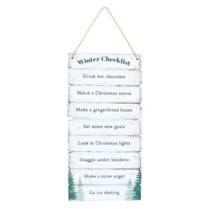 Winter Wonderland Checklist Hanging Sign
