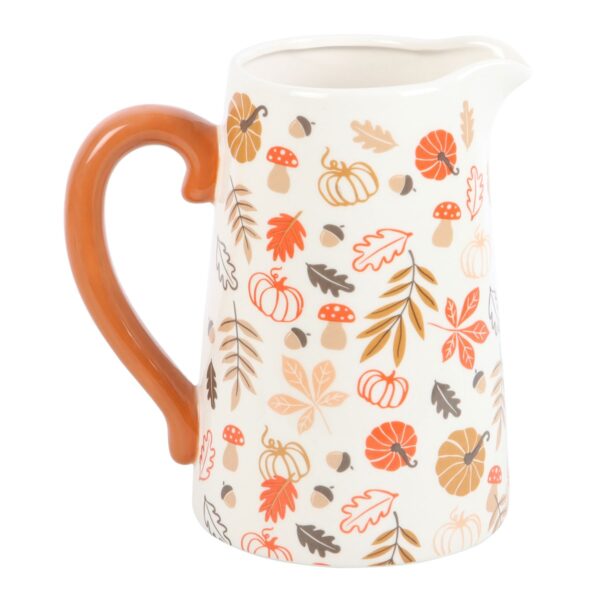 17cm Autumn Leaves and Pumpkins Ceramic Flower Jug - Image 2
