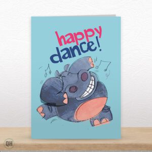 Happy Hippo Dance! - Art Card By Paul Delaney