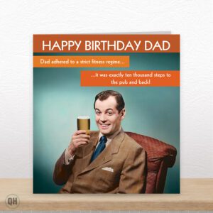Dad Adhered To A Strict Fitness Regime... - Funny Dad Birthday Card