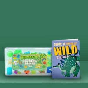 Dinosaur Gift Bundle, Card and Dinosaur Sensory Squish Set