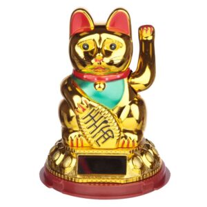 Golden Maneki Neko Solar Waving Cat – Lucky Japanese Gift