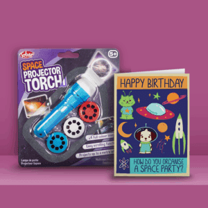 Aliens & Space Gift Bundle, Card and Space Projector Torch
