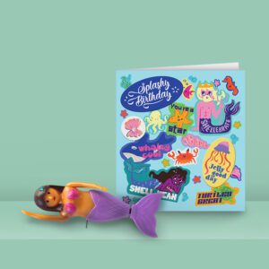 Mermaid Gift Bundle, Card and Wind Up Toy Mermaid