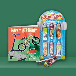 Skateboarding Gift Bundle, Card and Toy Skateboards
