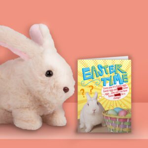 Easter Rabbit Gift Bundle, Card and Animatronic Bouncing Rabbit