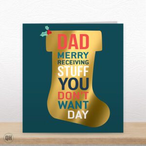 Dad Merry Receiving Stuff You Don't Want Day - Funny Dad Christmas Card