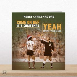 Dad Football Christmas Card Here's Your Card! - Funny Dad Christmas Card