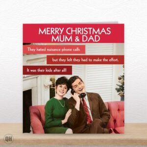 Mum & Dad Nuisance Calls - Funny Mum & Dad Christmas Card