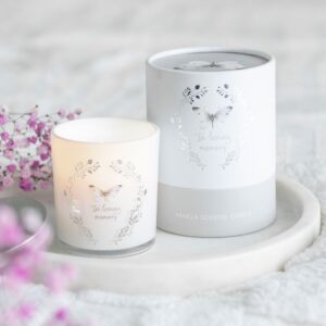In Loving Memory White Butterfly Vanilla Candle
