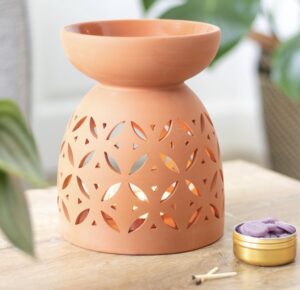 20cm Large Terracotta Oil Burner & Wax Warmer
