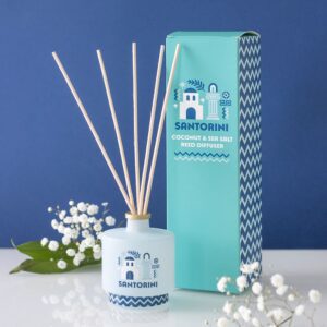 Santorini Coconut Sea Salt Reed Diffuser Fresh Coastal Fragrance