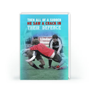 Funny Rugby Birthday Card – Crack in Their Defence Blank Inside