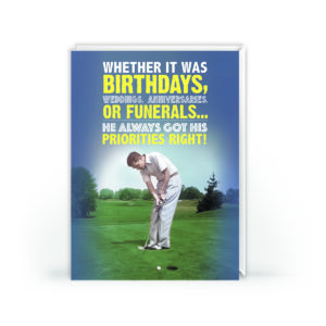 Funny Golf Birthday Card – Priorities Joke Vintage Humour
