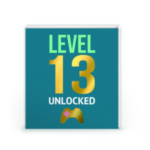 Level 13 Unlocked Gaming Birthday Card – Gold Foil
