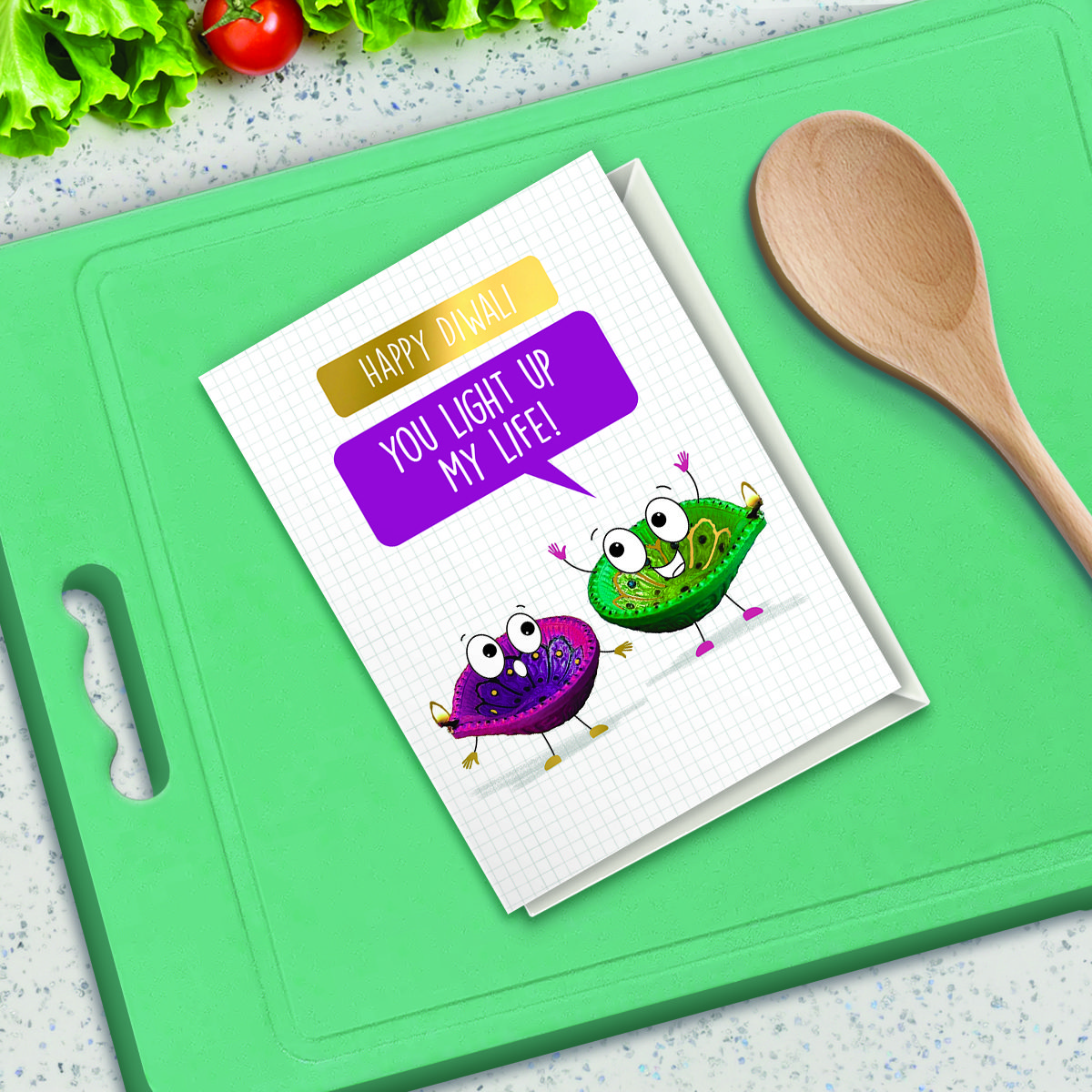 Cute Diwali Greeting Card – “You Light Up My Life” - Image 2