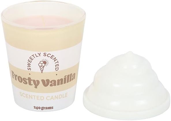 Frosty Vanilla Ice Cream Scented Candle Creamy Vanilla Fragrance - Image 4