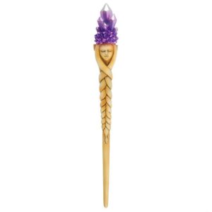 Purple Crystal Goddess Wand – Mystical Resin Wand (25cm)