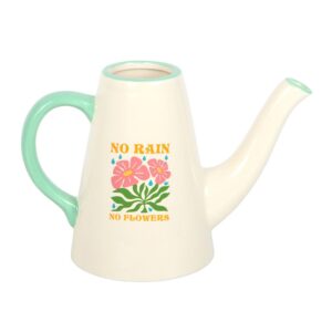 No Rain, No Flowers Ceramic Watering Can Vase