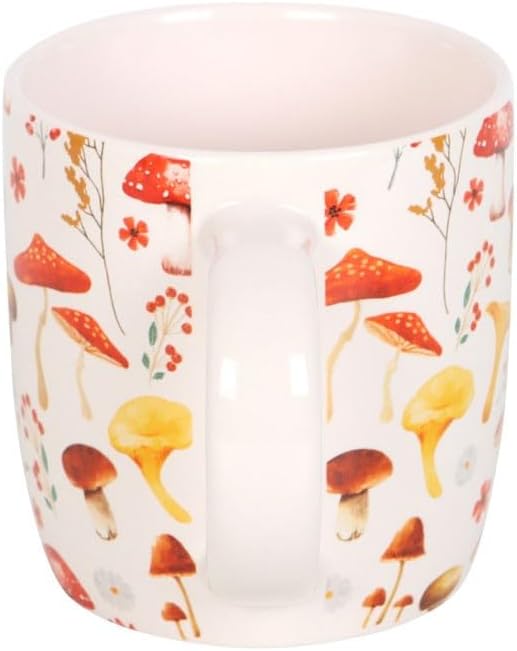 All Over Mushroom Print Mugs Set of 2 – Ceramic Coffee & Tea Cups - Image 3
