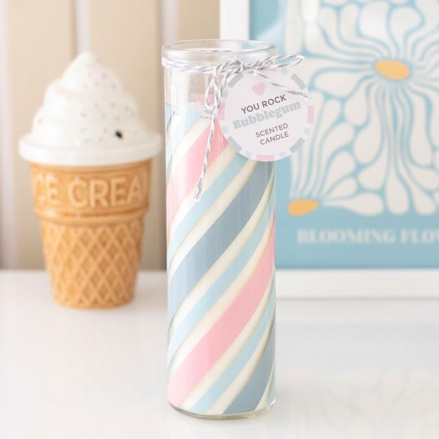 Candy Stripe Bubblegum Tube Candle - Image 2