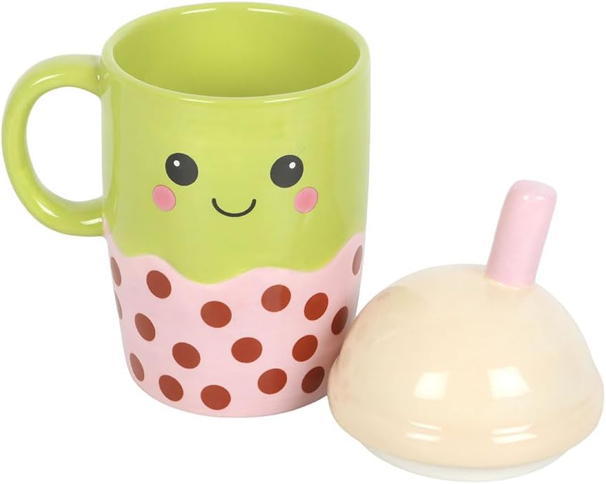 Kawaii Bubble Tea Lidded Mug - Image 3