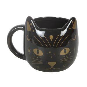 Magick Black Cat Face Mug - Novelty Ceramic Tea Coffee Cup