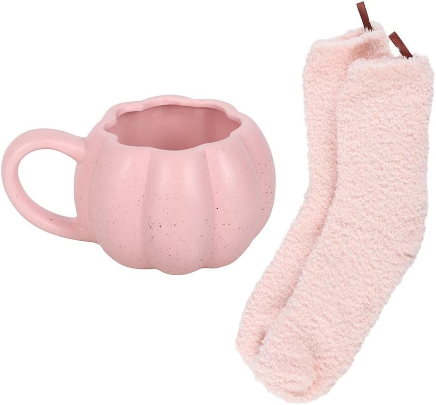 Pink Pumpkin Mug and Socks Set - Image 2