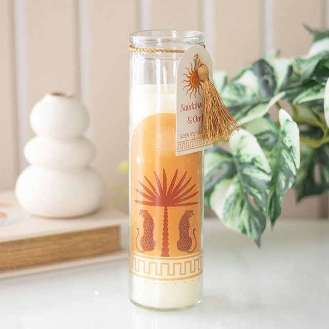Leopard Palm Sandalwood & Oud Fragranced Tube Candle - Image 2