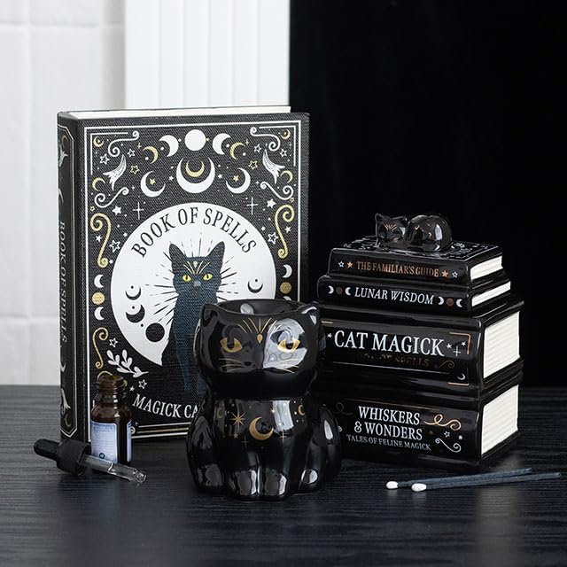 Black Cat Magick Oil Burner - Stylish Black Cat Design - Image 5
