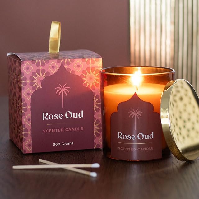 Arabian Nights Rose Oud Scented Candle - Image 5
