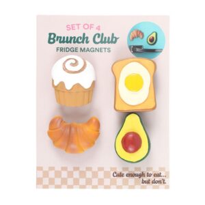 Brunch Club Fridge Magnet Set 4 Cute Magnets