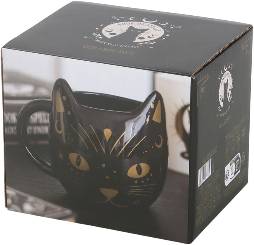 Magick Black Cat Face Mug - Novelty Ceramic Tea Coffee Cup - Image 3