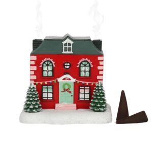 Christmas House Incense Cone Burner – Festive Ceramic Burner