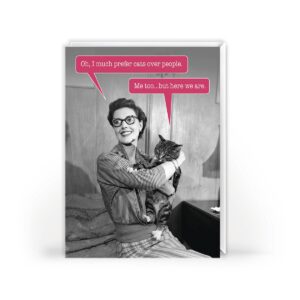 Funny Cat Birthday Card – Prefer Cats Over People Vintage Humour